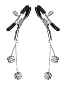 Rhinestone Nipple Clamps Jewel Square Clear